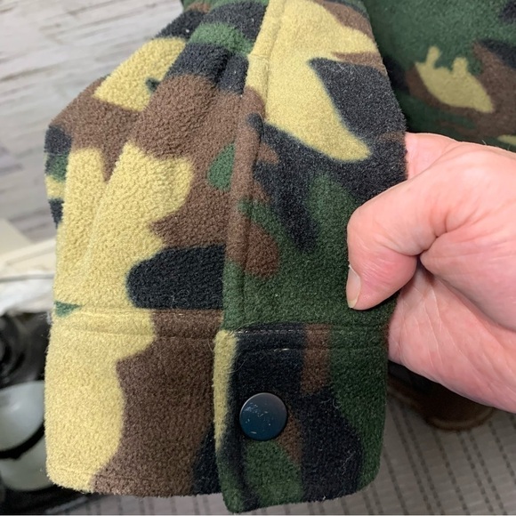Djab Simons Green Fleece Sweater Jacket Camo Shacket Snap Buttons Sz L Hunting - Picture 13 of 13